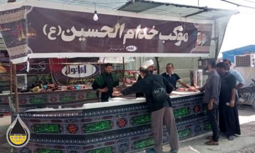 موکب خدام الحسین(ع) شرکت نفت ایرانول آماده پذیرایی از زائران حسینی است