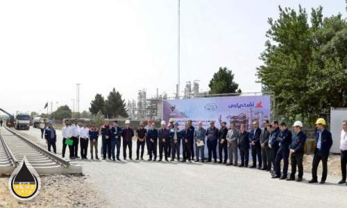 افتتاح طرح توسعه و تسهیل حمل محصولات صادراتی و مواد اولیه نفت پارس